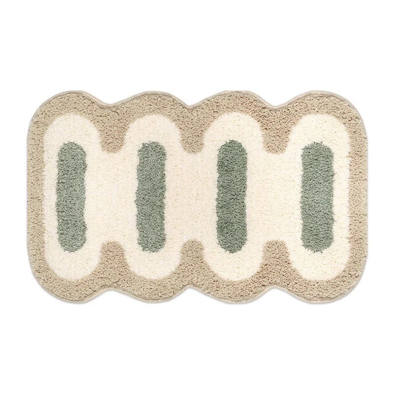 Plush Bathroom Bath Mat Non Slip Absorbent Soft Floor Rug Modern Quilted Design
