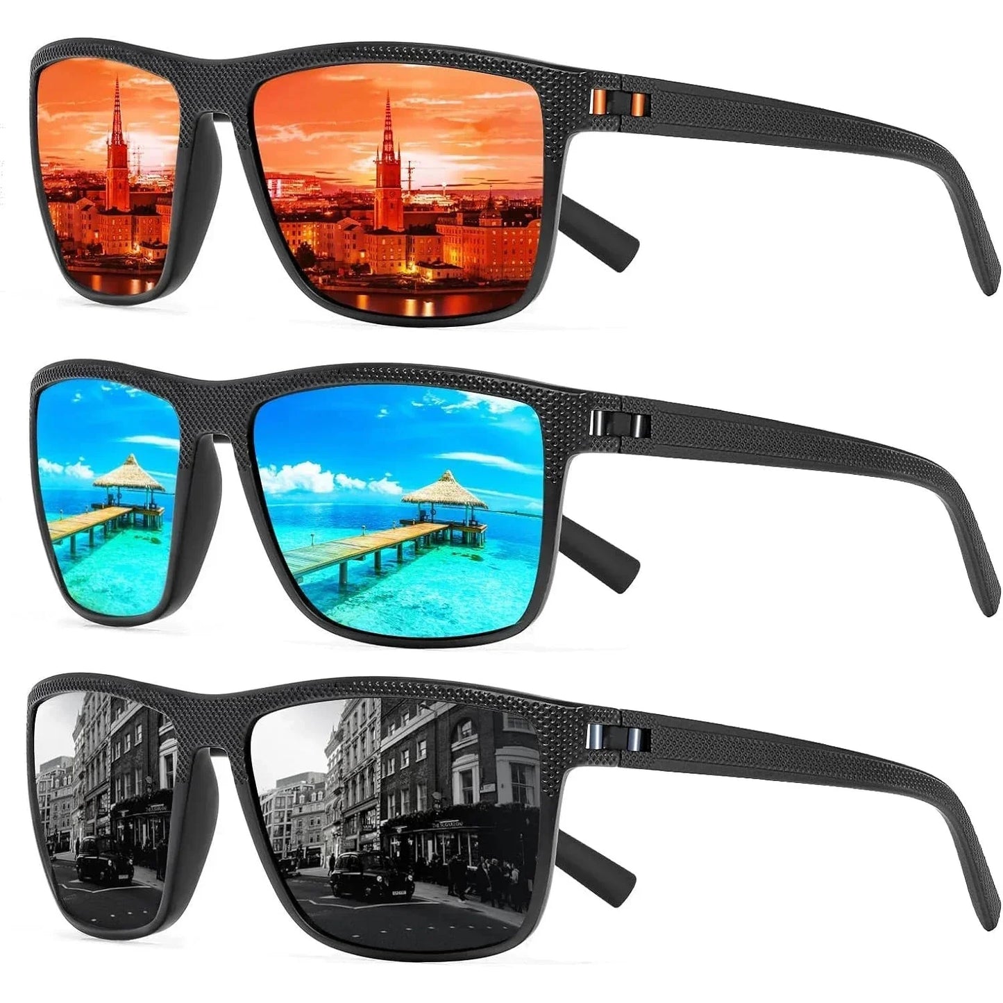 Polarized Sunglasses 3 Pack – UV400 Protection for Outdoor Activities