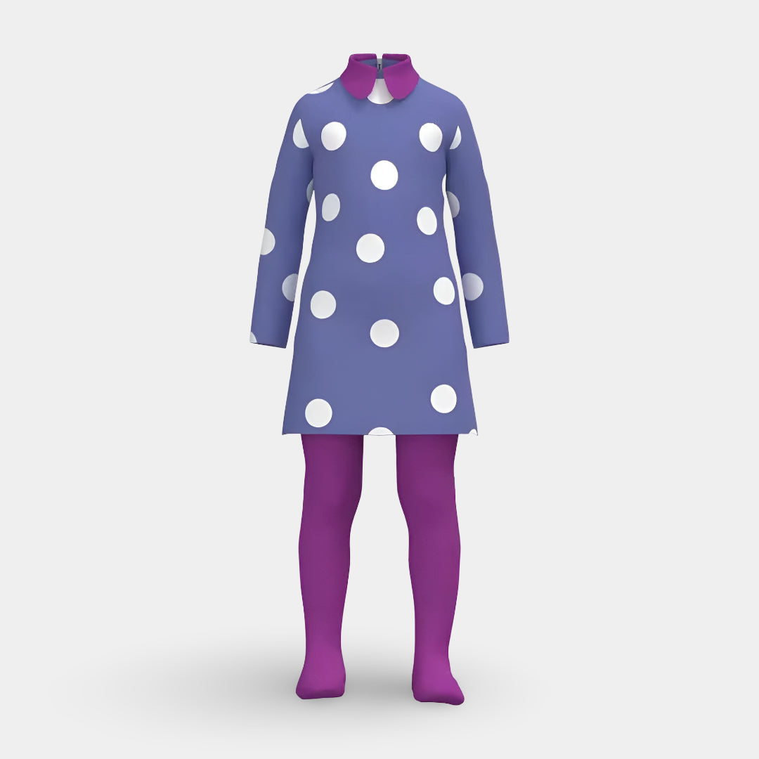 Polka Dot Halloween Cosplay Dress With Pantyhose Wig Option