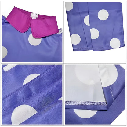 Polka Dot Halloween Cosplay Dress With Pantyhose Wig Option