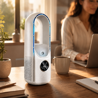 Portable Bladeless Cooling Fan With Sleep Mode Timer
