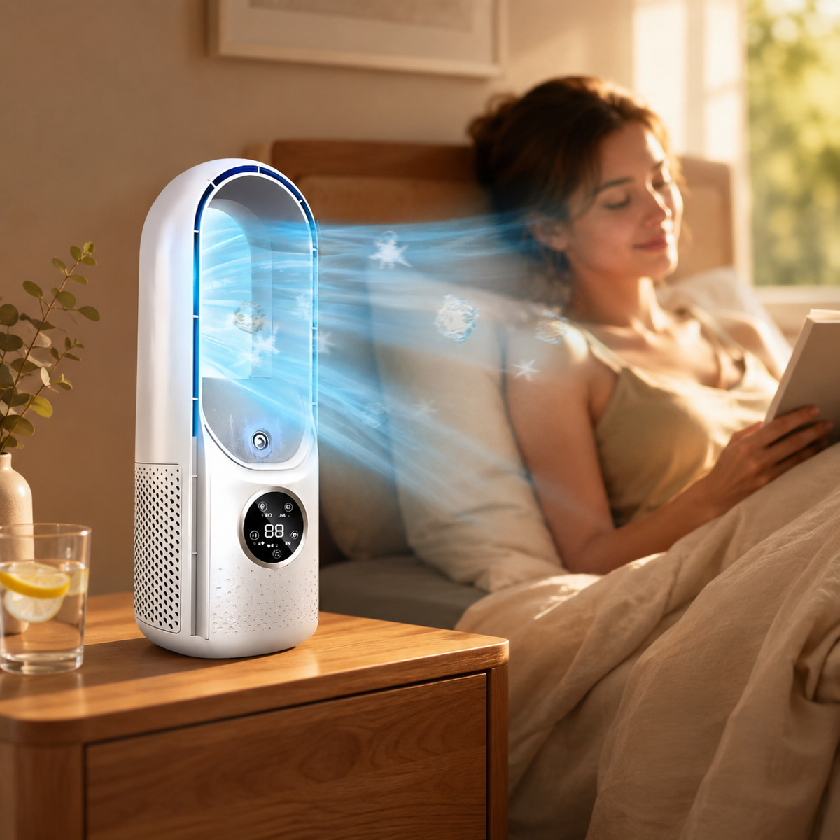 Portable Bladeless Cooling Fan With Sleep Mode Timer