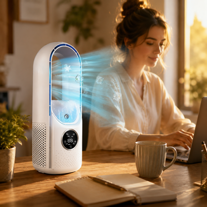 Portable Bladeless Cooling Fan With Sleep Mode Timer