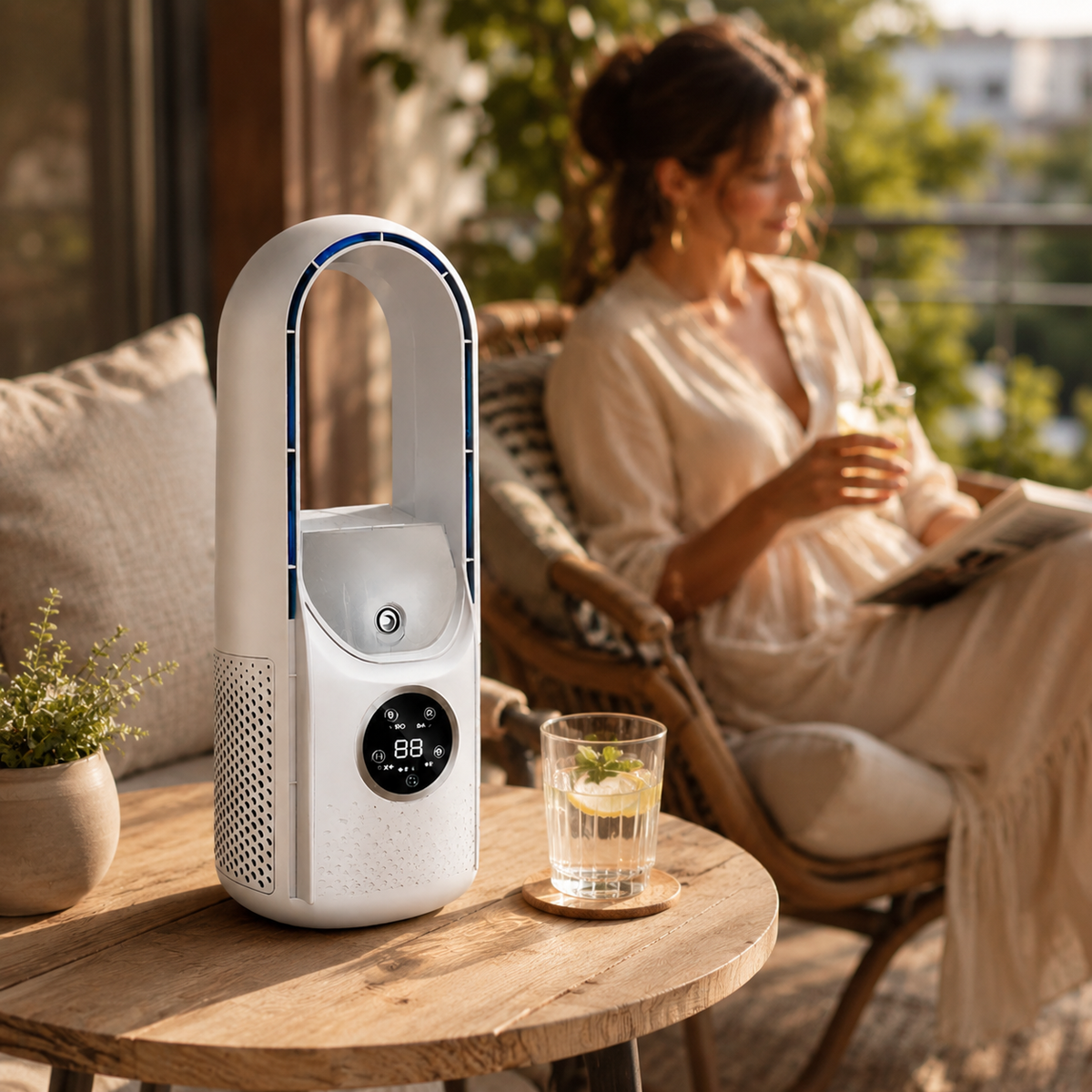 Portable Bladeless Cooling Fan With Sleep Mode Timer