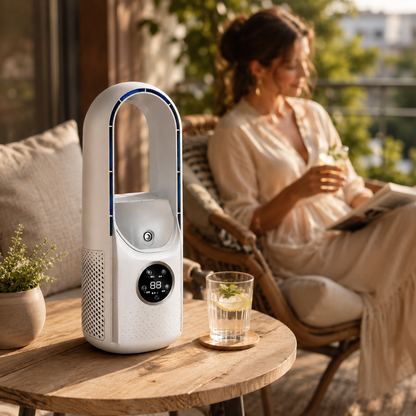 Portable Bladeless Cooling Fan With Sleep Mode Timer
