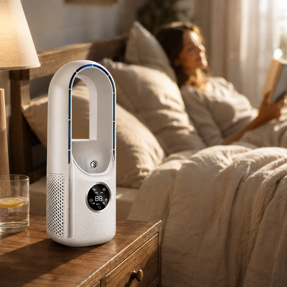 Portable Bladeless Cooling Fan With Sleep Mode Timer
