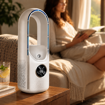 Portable Bladeless Cooling Fan With Sleep Mode Timer