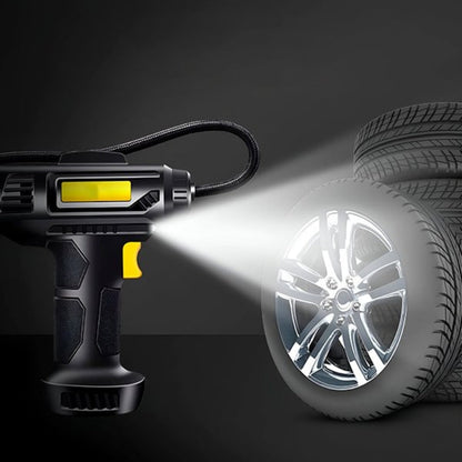 Portable Car Tire Inflator Air Compressor with Digital Pressure Display and LED Light