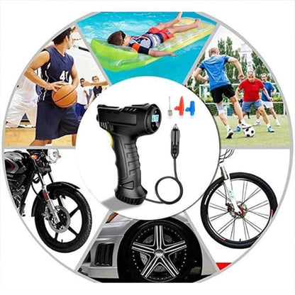 Portable Car Tire Inflator Air Compressor with Digital Pressure Display and LED Light