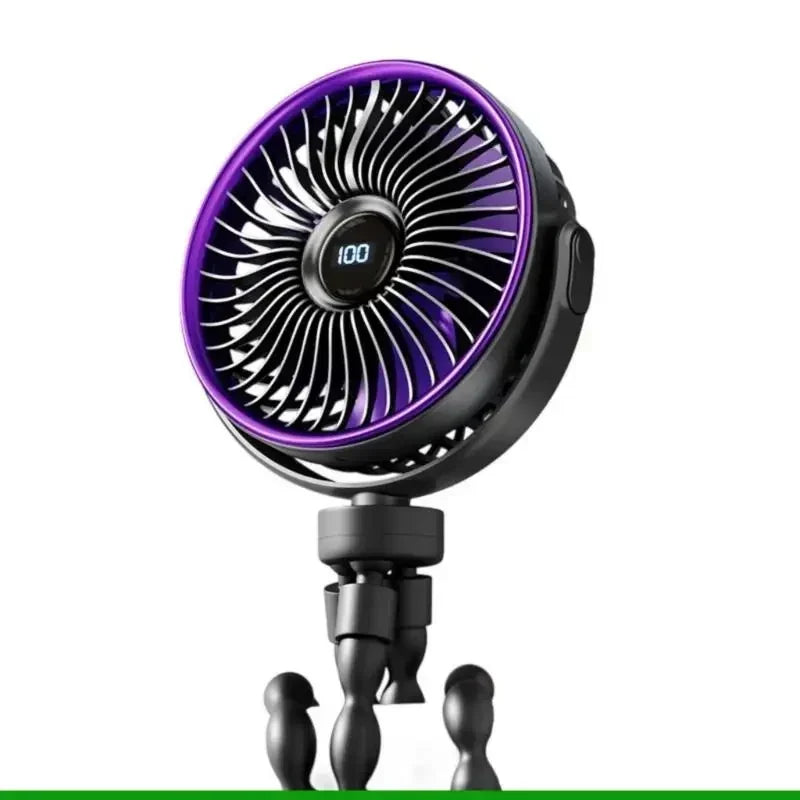 Portable Clip-On Fan with Adjustable Foldable Stand