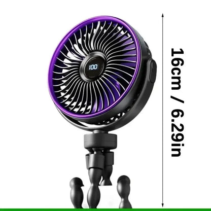 Portable Clip-On Fan with Adjustable Foldable Stand