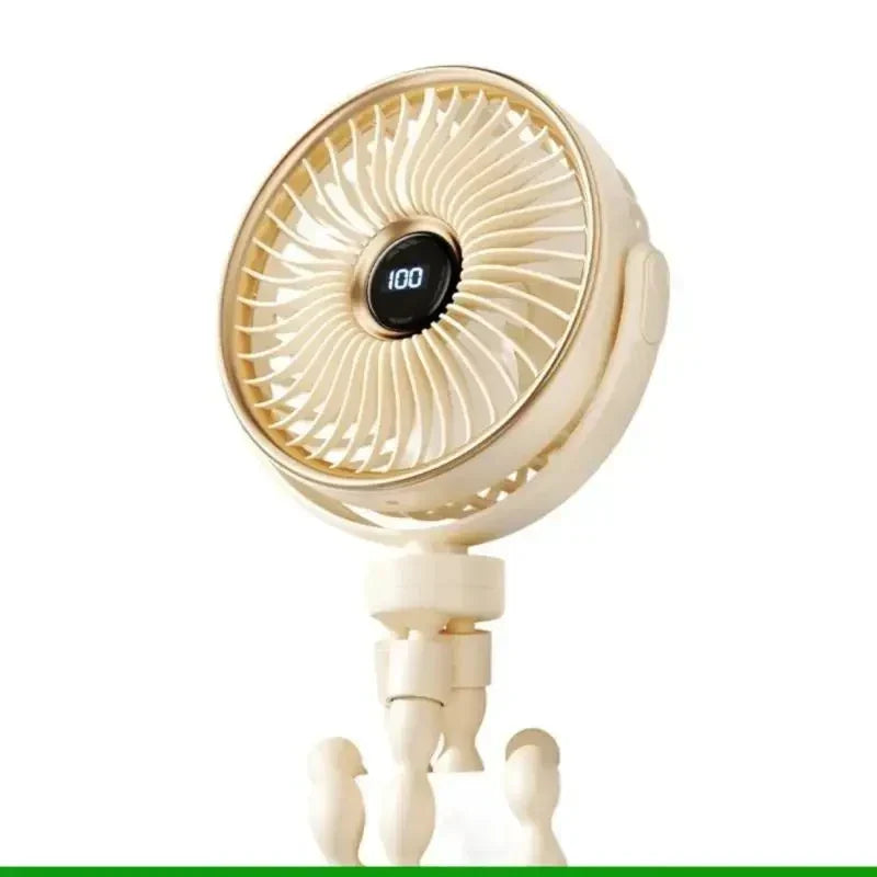 Portable Clip-On Fan with Adjustable Foldable Stand