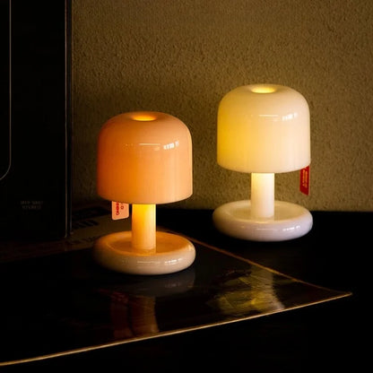Bærbar trådløs bordlampe, USB-genopladelig, kompakt stemningsbelysning