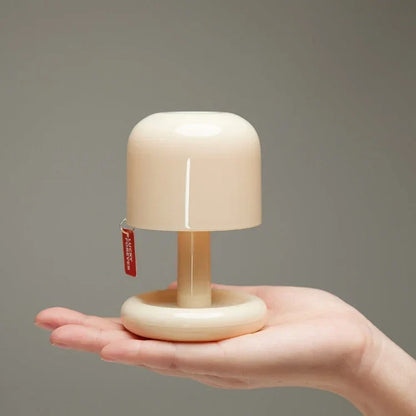 Bærbar trådløs bordlampe, USB-genopladelig, kompakt stemningsbelysning