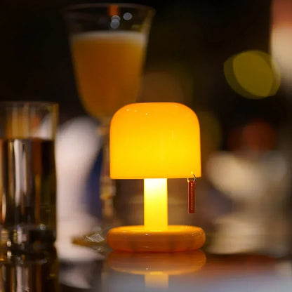 Bærbar trådløs bordlampe, USB-genopladelig, kompakt stemningsbelysning