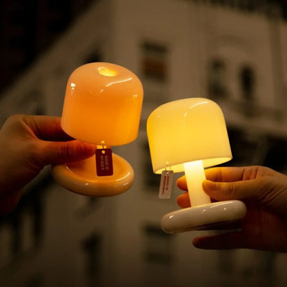 Bærbar trådløs bordlampe, USB-genopladelig, kompakt stemningsbelysning