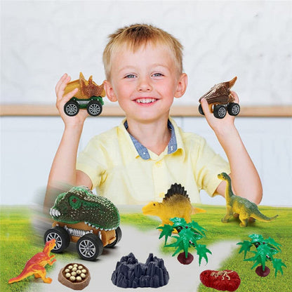 Portable Dinosaur Truck Toy Carry Handle Light Sound Effects
