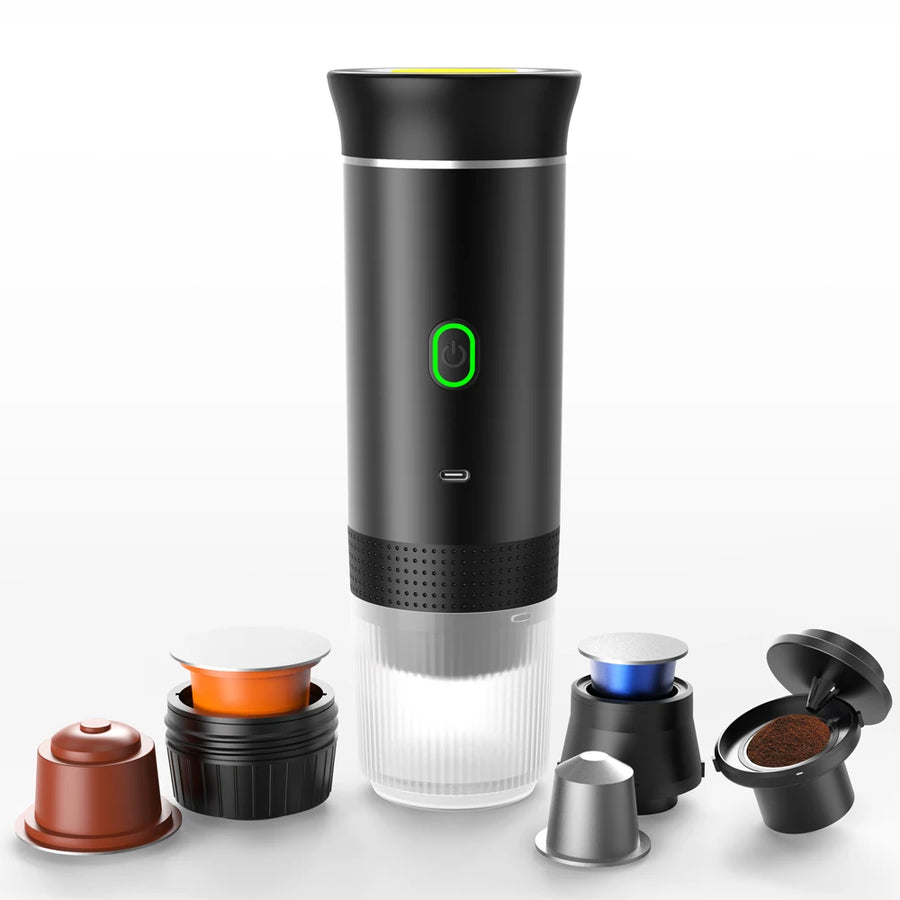 Portable Espresso Coffee Maker Travel Coffee Machine for Ground Coffee and Capsules
