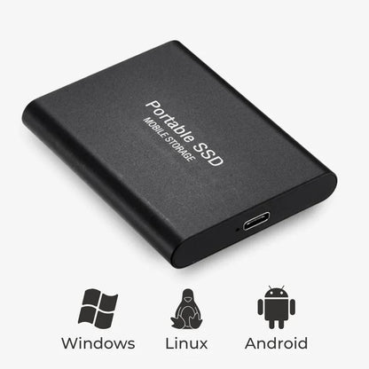 Transportabel ekstern SSD med USB C, højhastighedslager med flere kapacitetsmuligheder