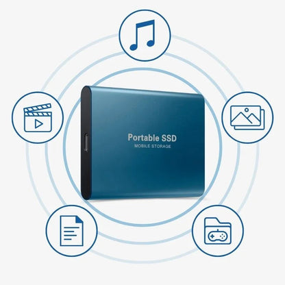 Transportabel ekstern SSD med USB C, højhastighedslager med flere kapacitetsmuligheder