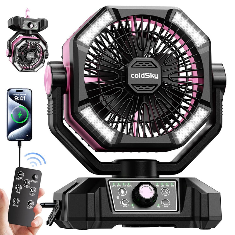 Portable Fan Light Rechargeable Wireless Remote Control