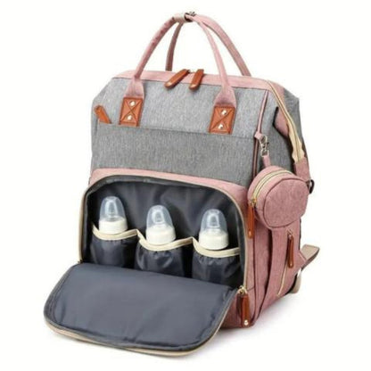 Portable Foldable Baby Diaper Bag Backpack Large Capacity Changing Station with USB Port