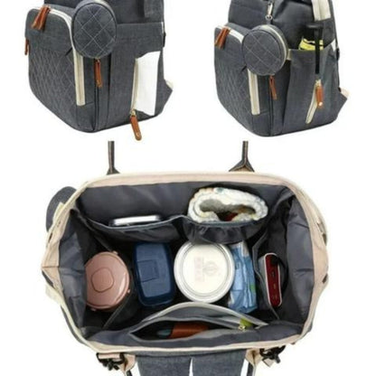Portable Foldable Baby Diaper Bag Backpack Large Capacity Changing Station with USB Port