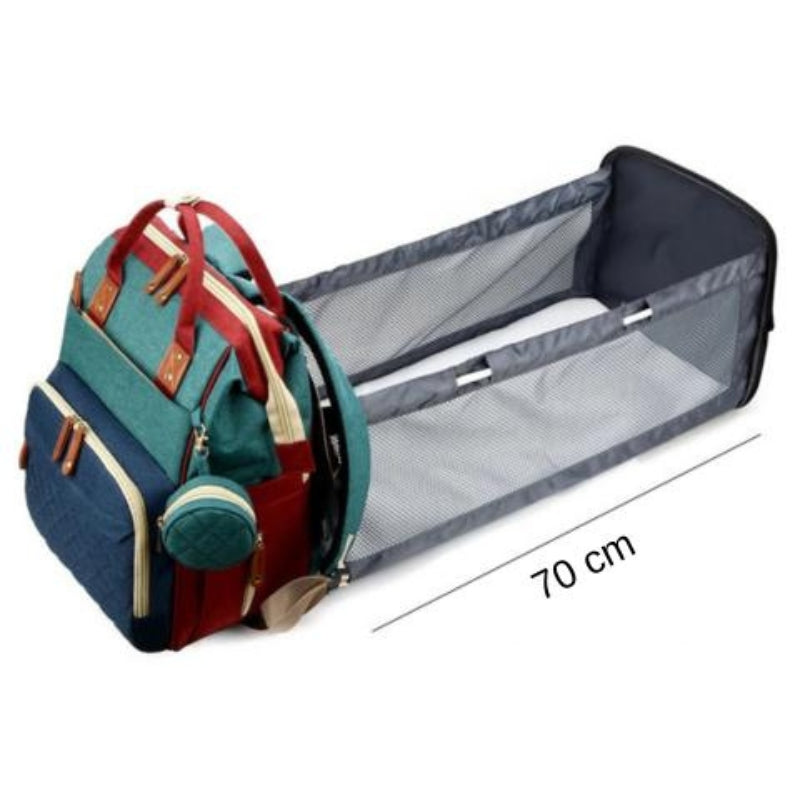 Portable Foldable Baby Diaper Bag Backpack Large Capacity Changing Station with USB Port