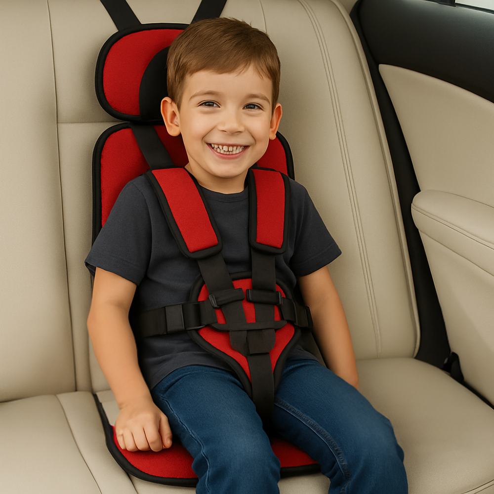 Portable Kids Car Seat with Adjustable Fit and Five Point Harness