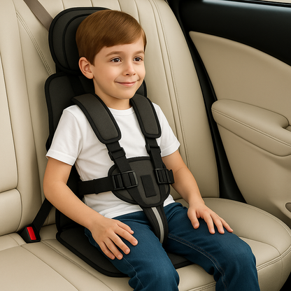 Portable Kids Car Seat with Adjustable Fit and Five Point Harness