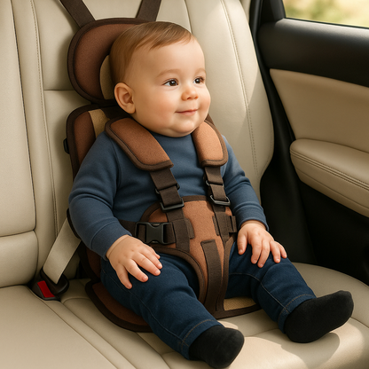 Portable Kids Car Seat with Adjustable Fit and Five Point Harness