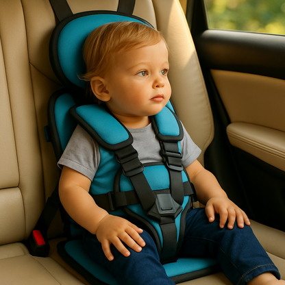 Portable Kids Car Seat with Adjustable Fit and Five Point Harness