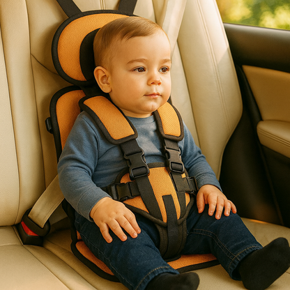 Portable Kids Car Seat with Adjustable Fit and Five Point Harness