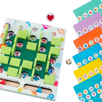 Portable Kids Memory Matching Card Game with Numbers Shapes and Letters Learning Cards