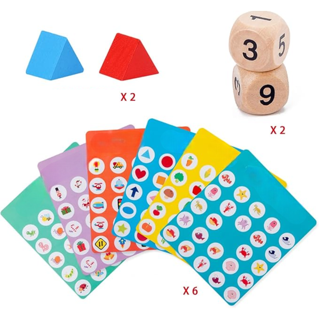Portable Kids Memory Matching Card Game with Numbers Shapes and Letters Learning Cards
