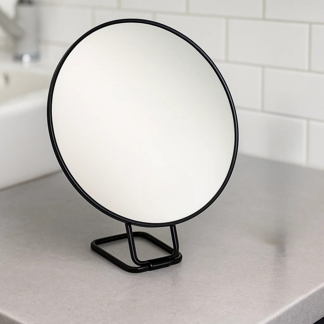 Portable Magnifying Makeup Mirror Suction Cup Foldable Stand Adjustable Handle
