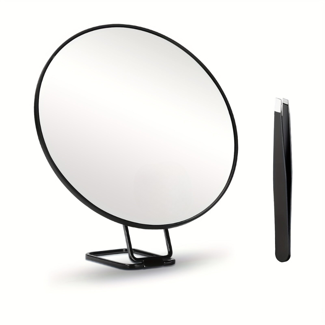 Portable Magnifying Makeup Mirror Suction Cup Foldable Stand Adjustable Handle