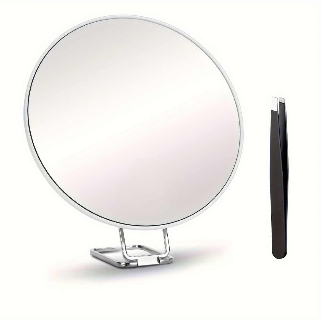 Portable Magnifying Makeup Mirror Suction Cup Foldable Stand Adjustable Handle