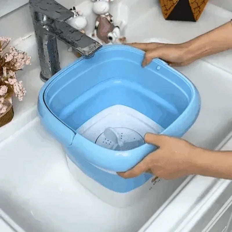 Portable Mini Washing Machine Foldable Compact Laundry Washer Travel Apartment Dorm