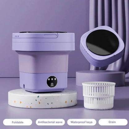 Portable Mini Washing Machine Foldable Compact Laundry Washer Travel Apartment Dorm
