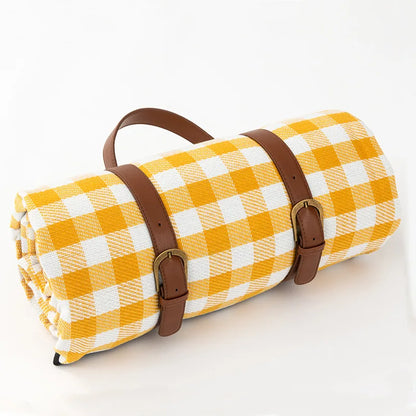 Portable Plaid Picnic Blanket Foldable Padded Outdoor Mat Travel Park Beach