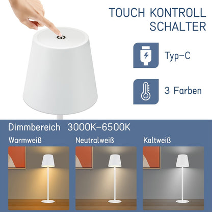 Bærbar genopladelig LED-berøringsbordlampe, kompakt USB-belysning