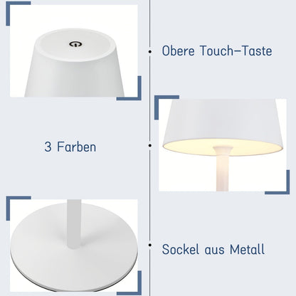 Bærbar genopladelig LED-berøringsbordlampe, kompakt USB-belysning