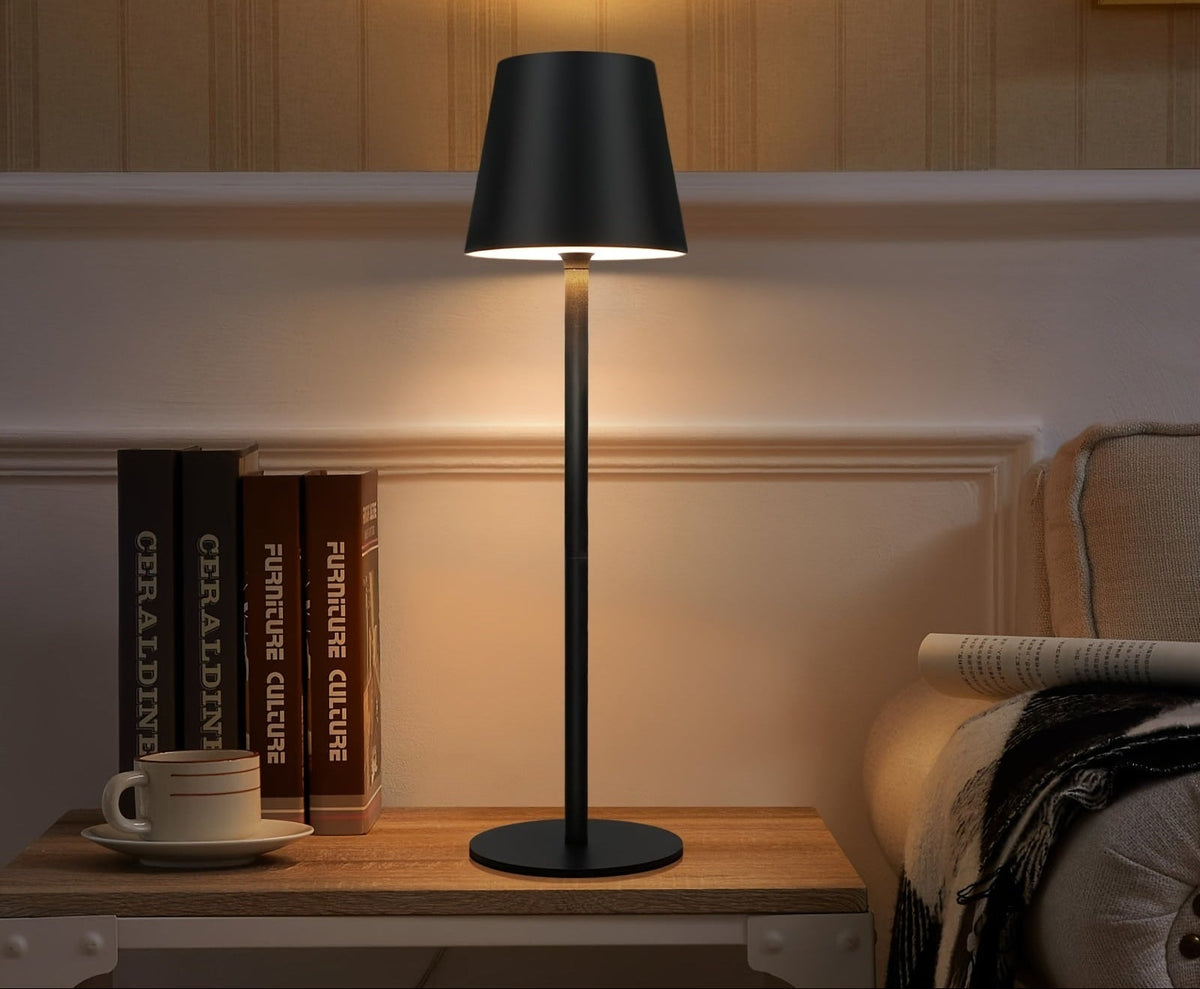 Bærbar genopladelig LED-berøringsbordlampe, kompakt USB-belysning