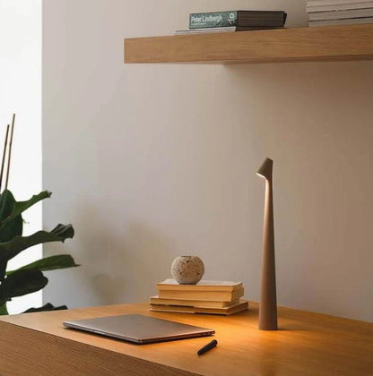 Lampada da tavolo portatile ricaricabile, luce LED senza cavo con luminosità regolabile