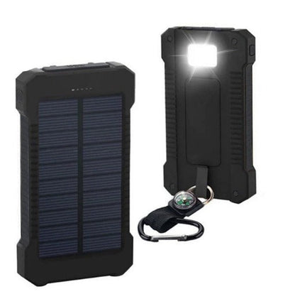 Power bank solare portatile da 20000mAh, doppio caricatore USB, batteria di riserva per esterni
