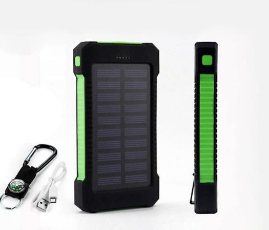 Power bank solare portatile da 20000mAh, doppio caricatore USB, batteria di riserva per esterni