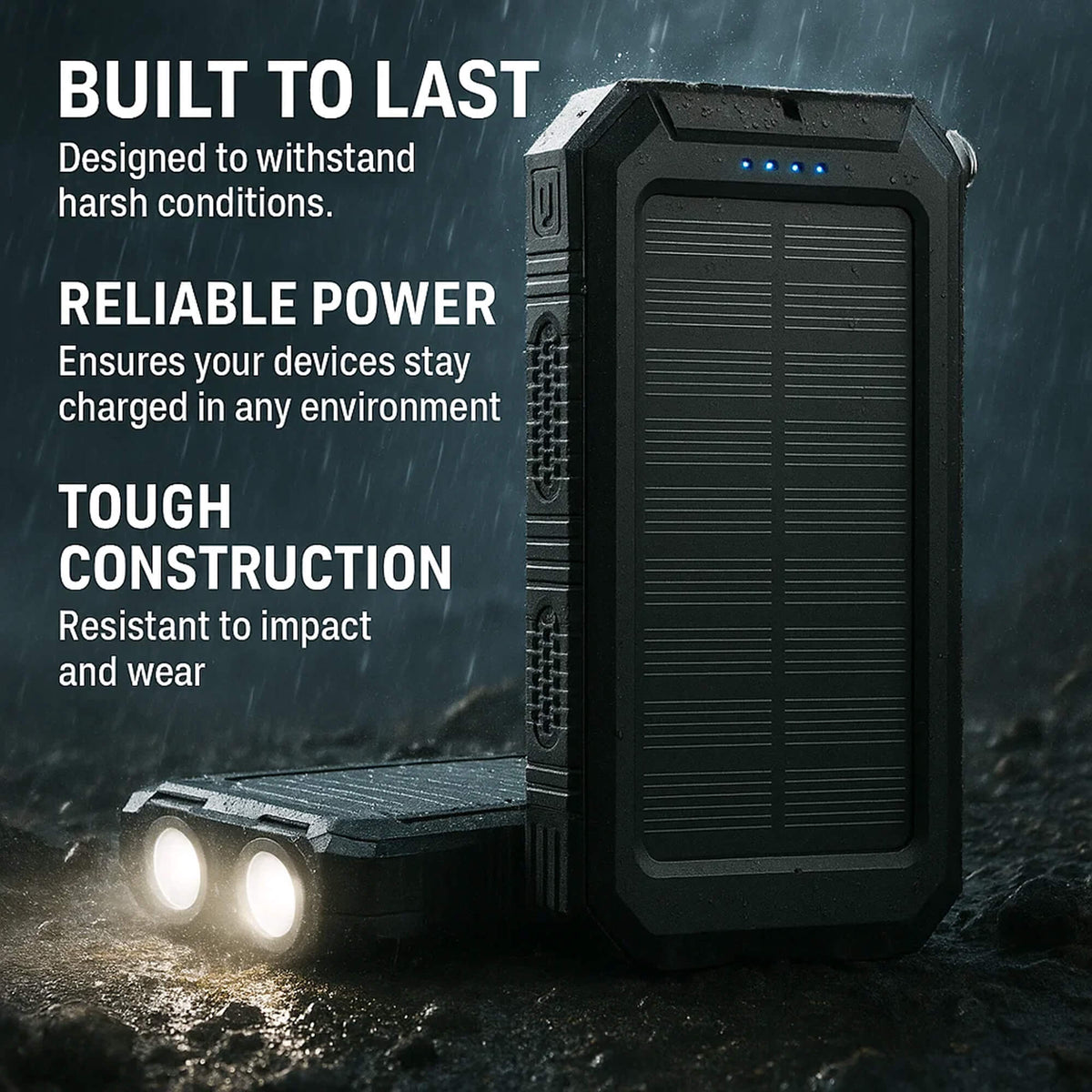 Power bank solare portatile da 20000mAh, doppio caricatore USB, batteria di riserva per esterni