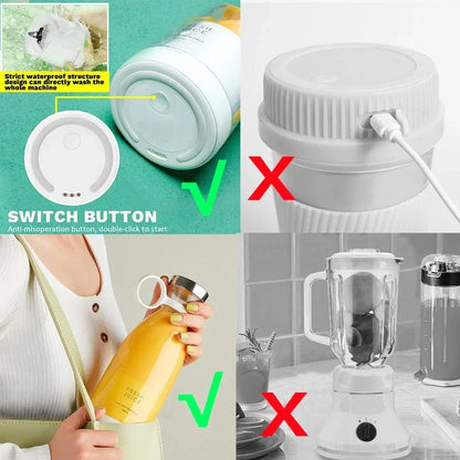Portable Travel Blender for Smoothies and Shakes – USB Rechargeable Mini Blender Bottle