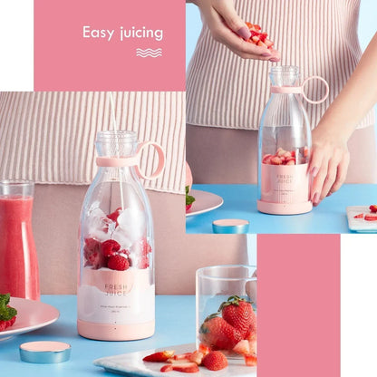 Portable Travel Blender for Smoothies and Shakes – USB Rechargeable Mini Blender Bottle